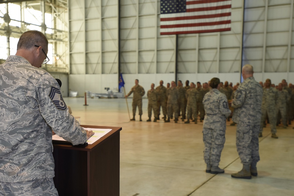 145th Airlift Wing Welcomes First Female 145th Maintenance Group Chief Master Sgt. Lisa Phillips