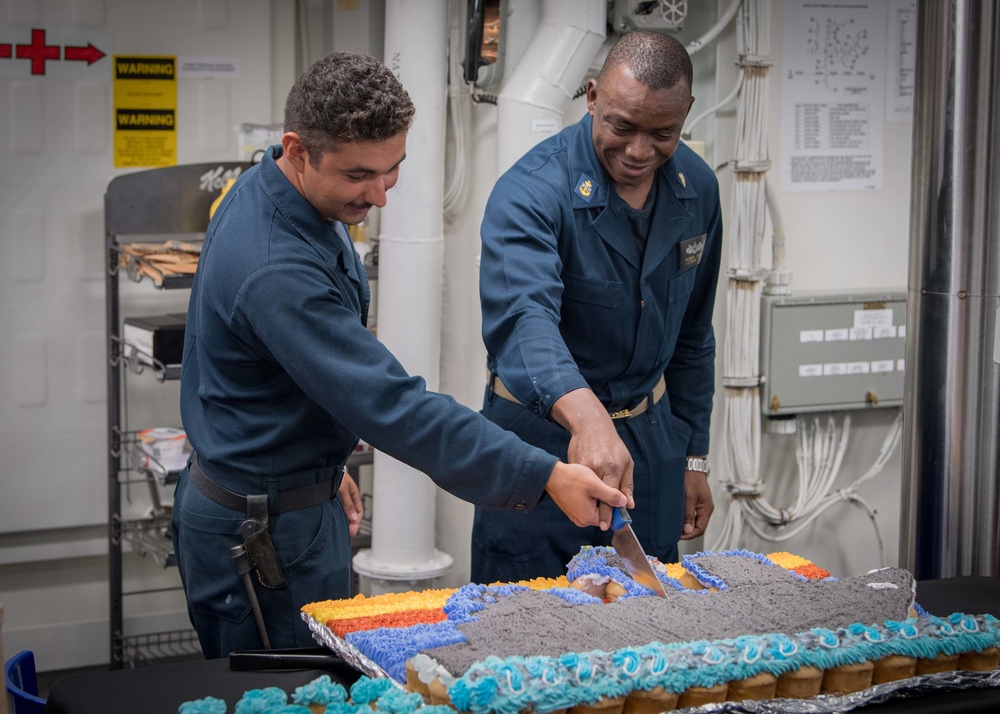 USS Jason Dunham celebrates U.S. Navy's 243rd Birthday