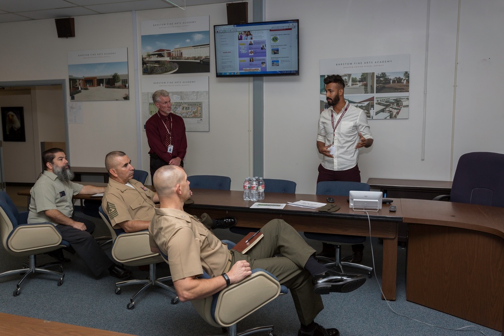 MCLB Barstow command visits Barstow Unified School District