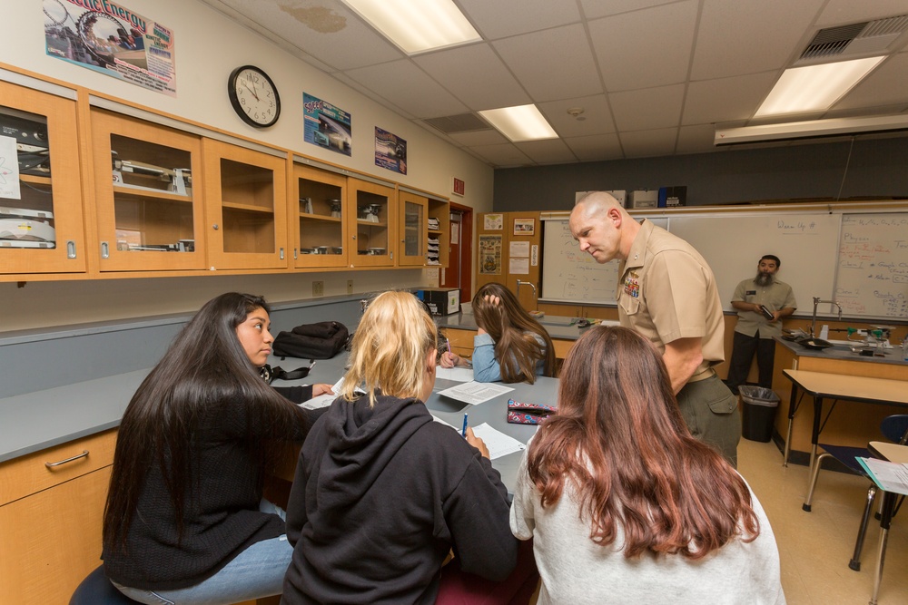 MCLB Barstow command visits Barstow Unified School District