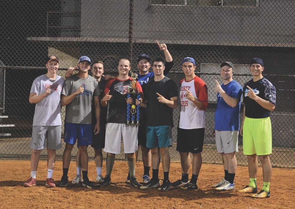 50th FTS triumph against 14th MDG in 2018 intramural softball championship