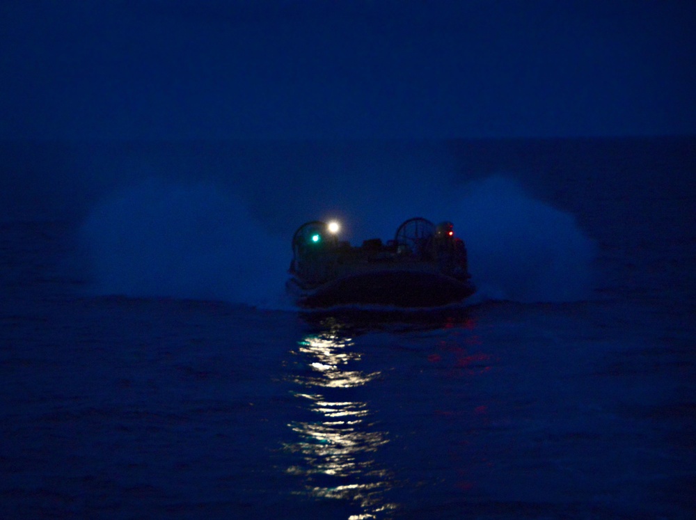 LCAC Night Operations with USS Wasp