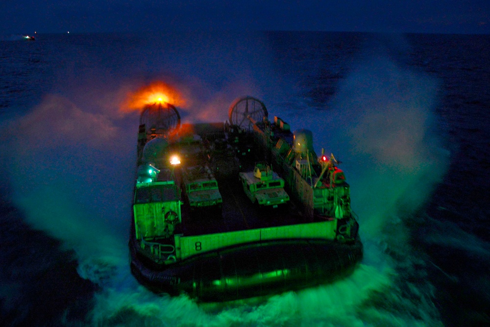 LCAC Night Operations with USS Wasp