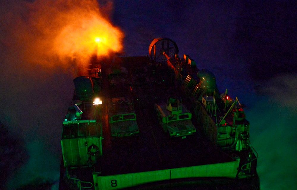 LCAC Night Operations with USS Wasp