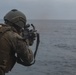 31st MEU recon Marines spit fire and lead during machine gun training aboard Wasp
