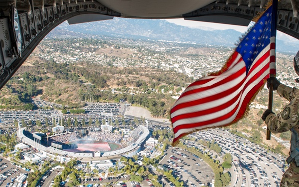 Edwards AFB provides C-17 for flyover of NLCS Game 3
