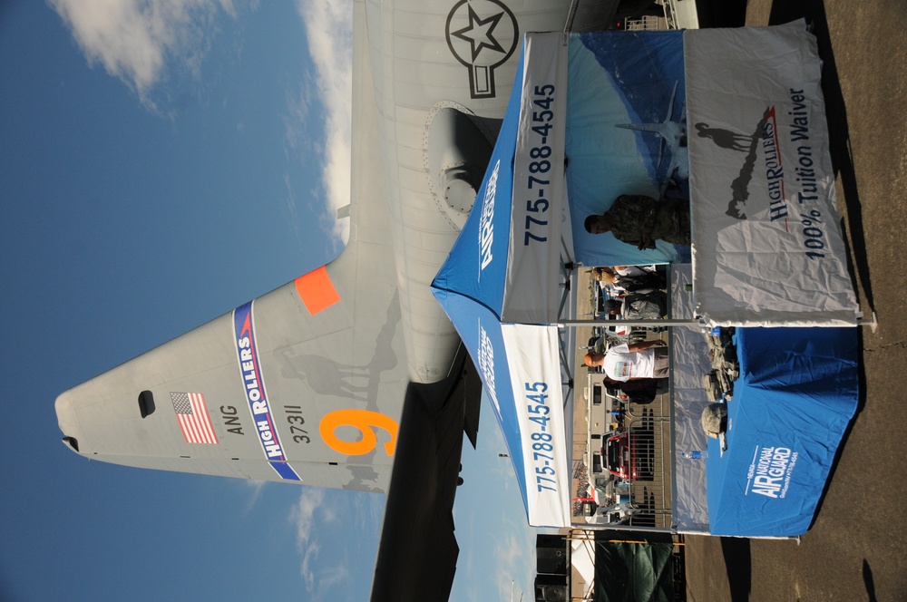Recruiting Tent in front of the Air National Guard C-130 static display at the 2018 Reno Air Races