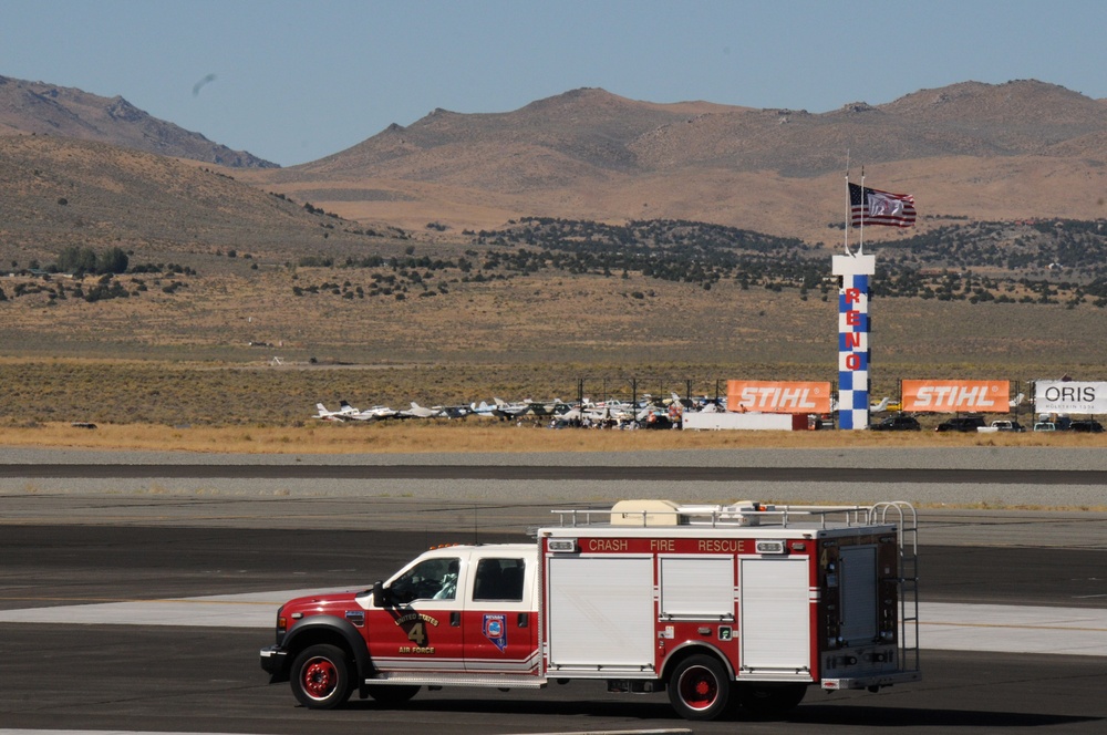 Nevada Air National Guard firemen returning from response at the 2018 Reno Air Races