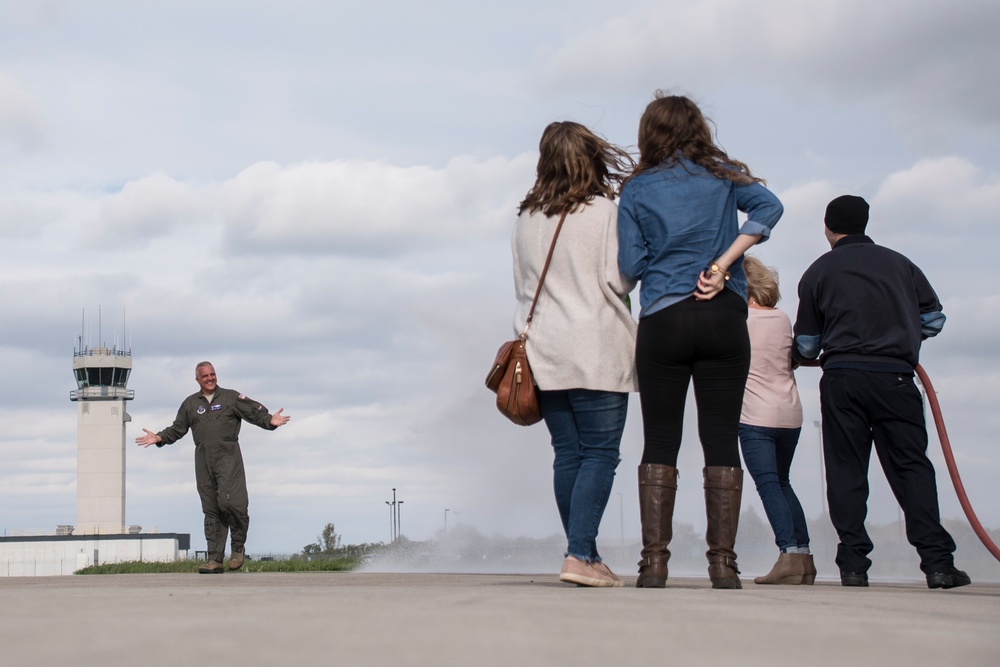 Col. David B. Johnson Celebrates Final Flight at 179th Airlift Wing