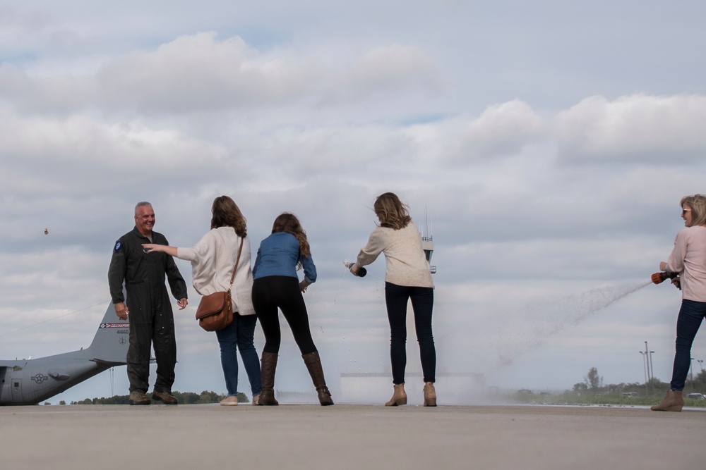 Col. David B. Johnson Celebrates Final Flight at 179th Airlift Wing