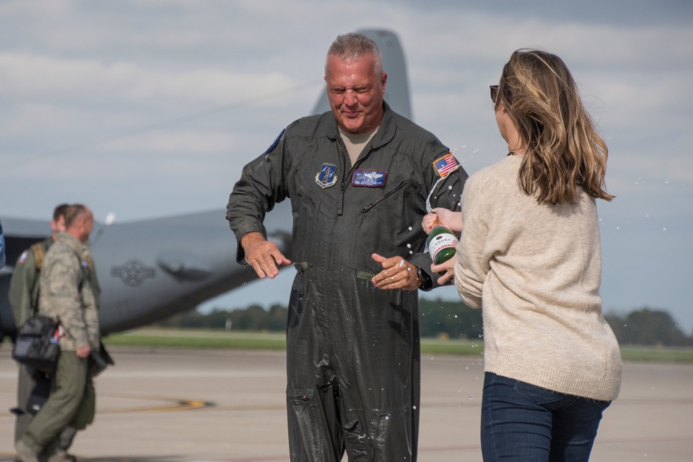 Col. David B. Johnson Celebrates Final Flight at 179th Airlift Wing