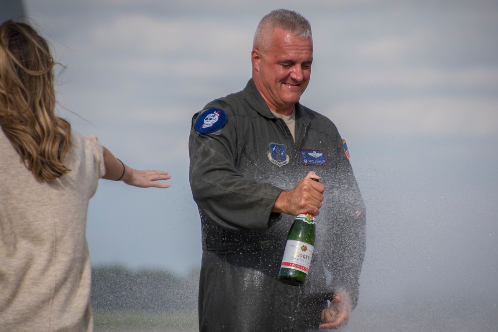 Col. David B. Johnson Celebrates Final Flight at 179th Airlift Wing