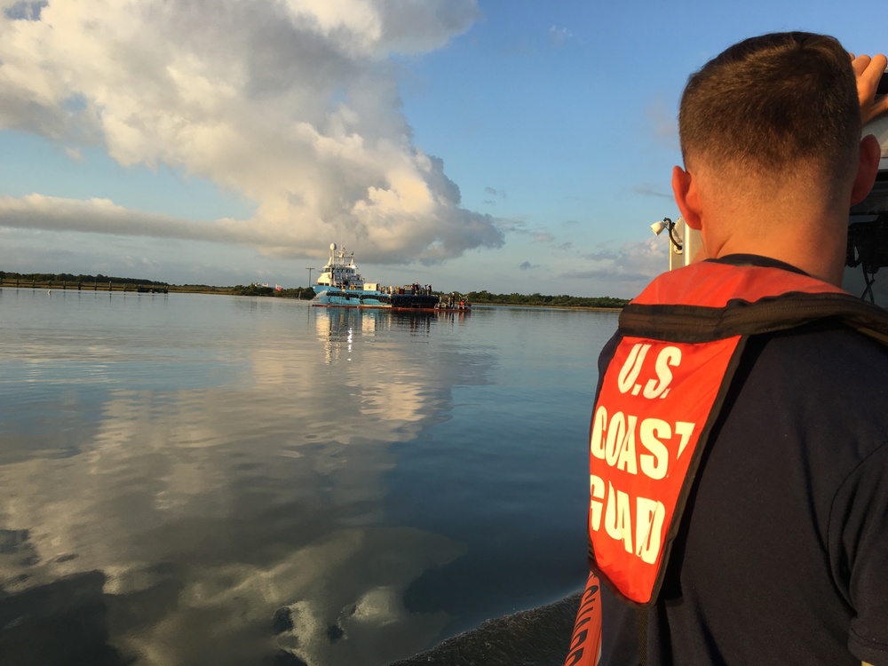 Coast Guard assists vessel taking on water near Cameron, Louisiana 