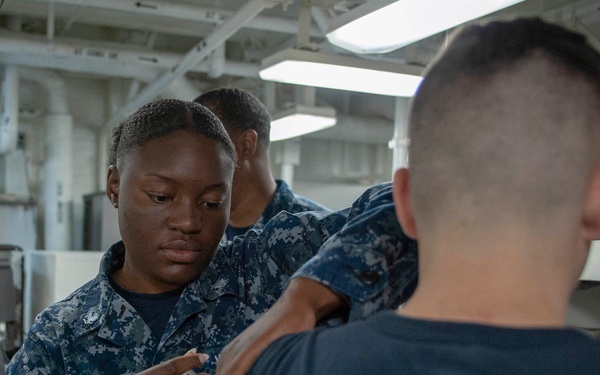 Flu Vaccinations On USS Bonhomme Richard