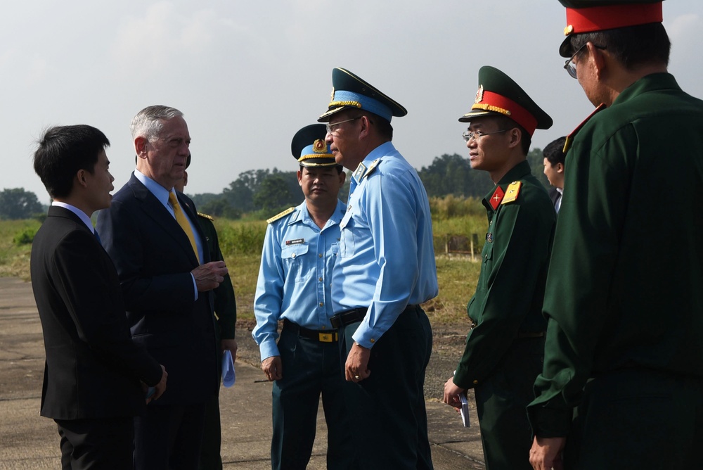 Mattis Visits Dioxin-Contaminated Site at Bien Hoa Air Base