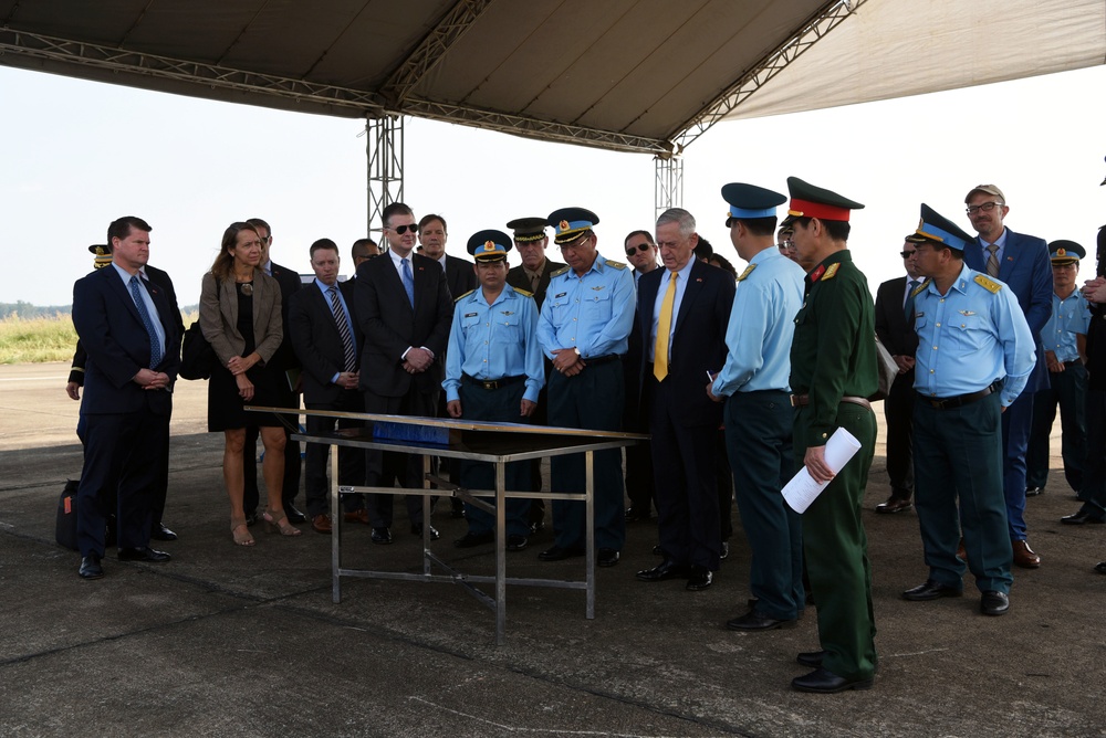 Mattis Visits Dioxin-Contaminated Site at Bien Hoa Air Base