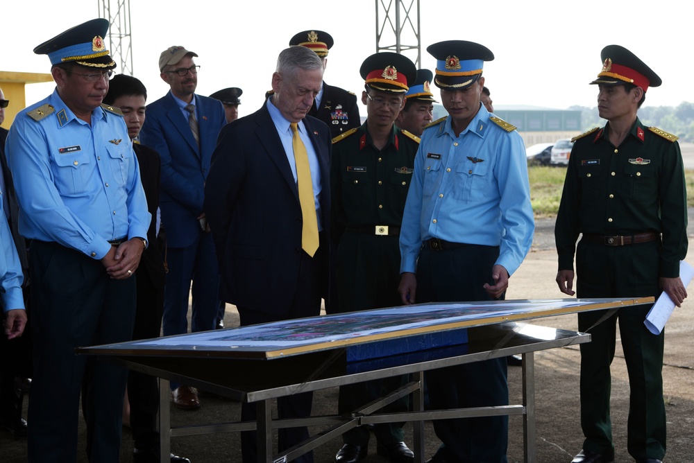 Mattis Visits Dioxin-Contaminated Site at Bien Hoa Air Base