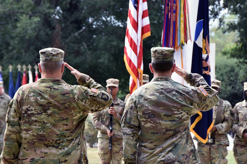 Abrams relinquishes command of FORSCOM