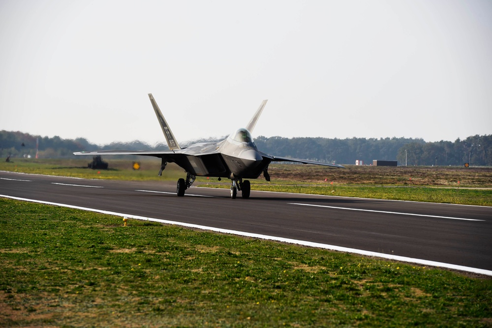 F-22s visit Kleine-Brogel, Belgium