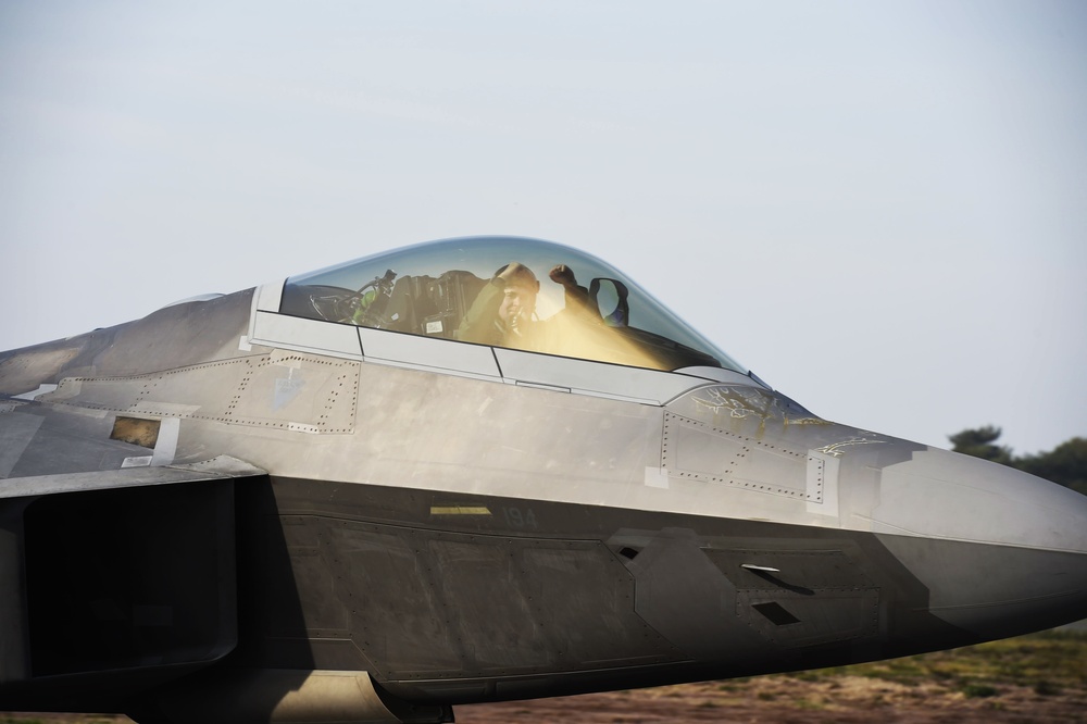 F-22s visit Kleine-Brogel, Belgium