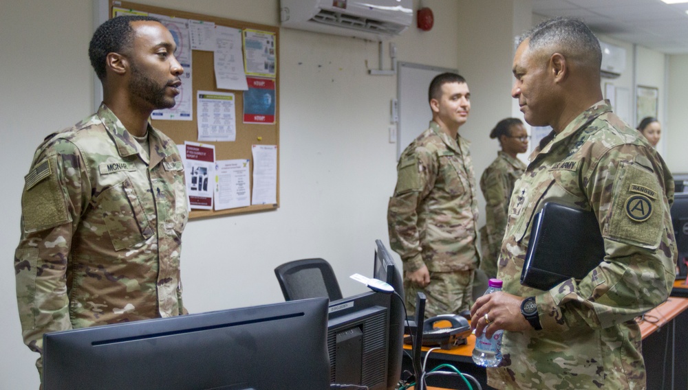 Lt. Gen. Michael X. Garrett, U.S. Army Central commander visits Soldiers in Qatar