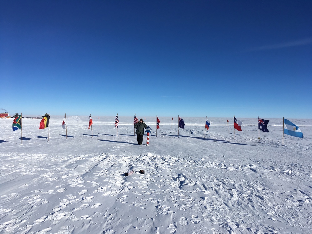 Antarctica missions, flag poles