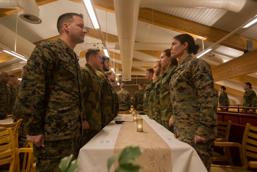 U.S Marines &amp; Sailors with II MEF celebrate the Navy's 243rd birthday