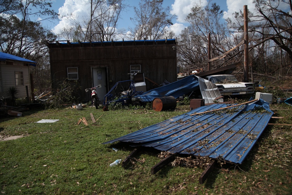 damaged home in Jackson County, FL