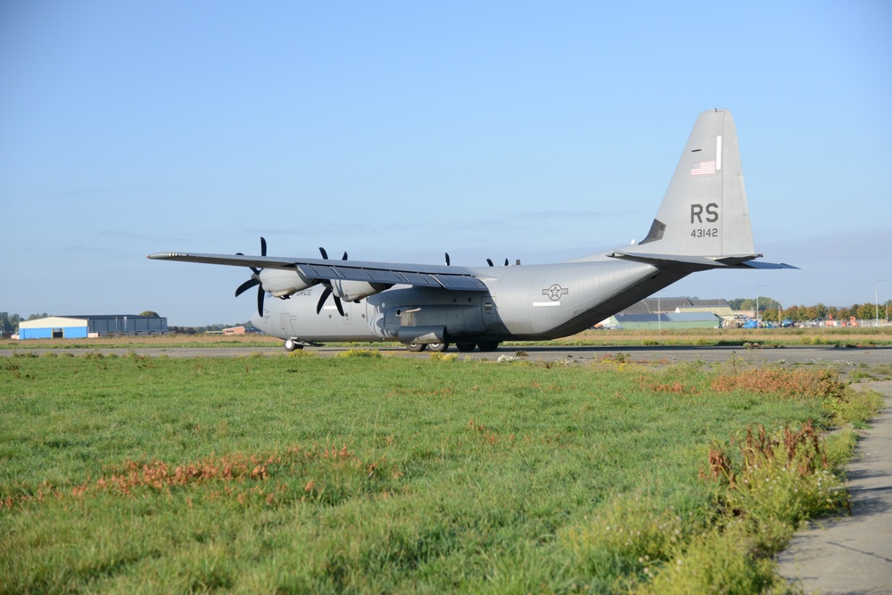 NATO validation air drop zone on SHAPE airfield