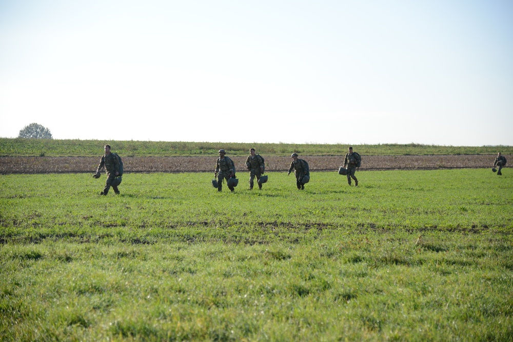 NATO validation air drop zone on SHAPE airfield