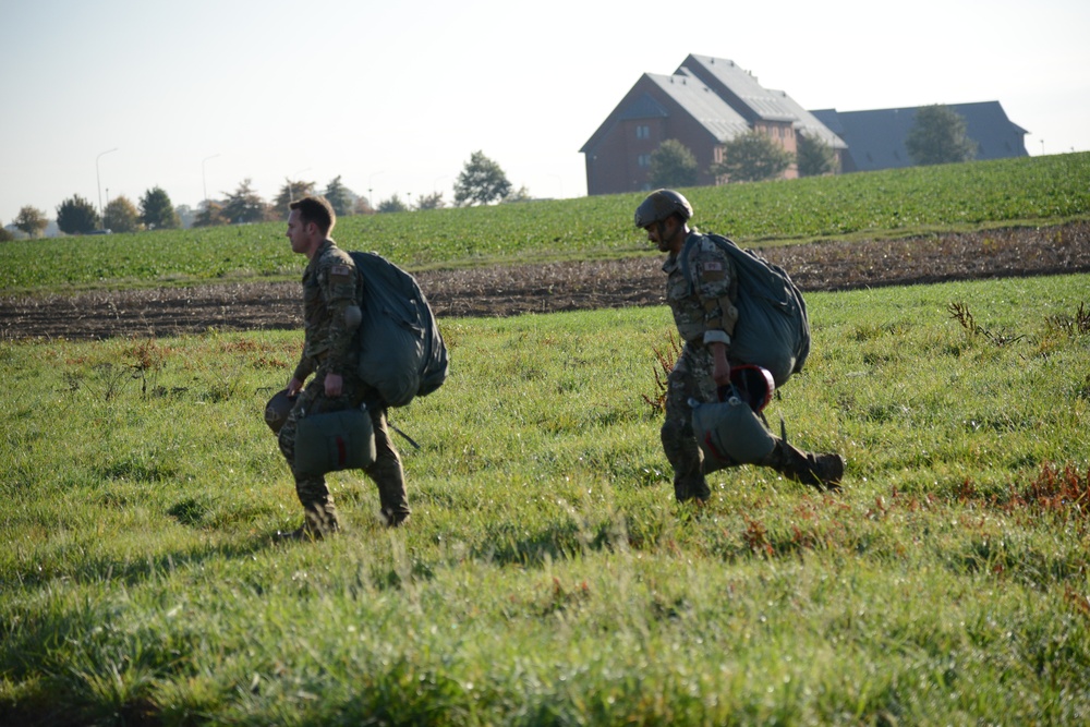 NATO validation air drop zone on SHAPE airfield