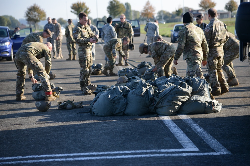 NATO validation air drop zone on SHAPE airfield