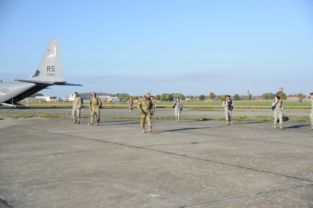 NATO validation air drop zone on SHAPE airfield