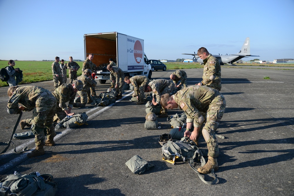 NATO validation air drop zone on SHAPE airfield