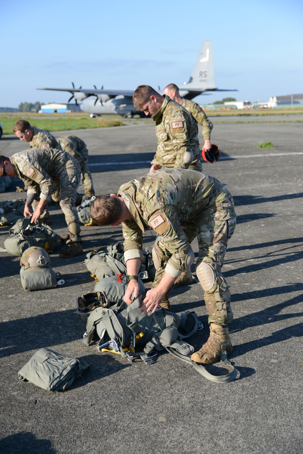 NATO validation air drop zone on SHAPE airfield