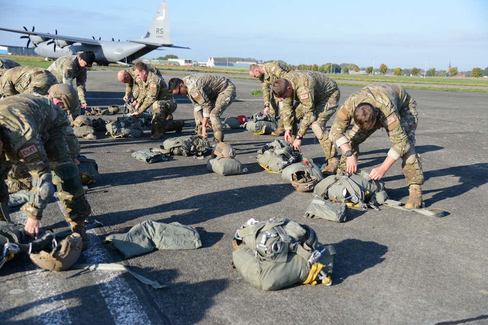 NATO validation air drop zone on SHAPE airfield