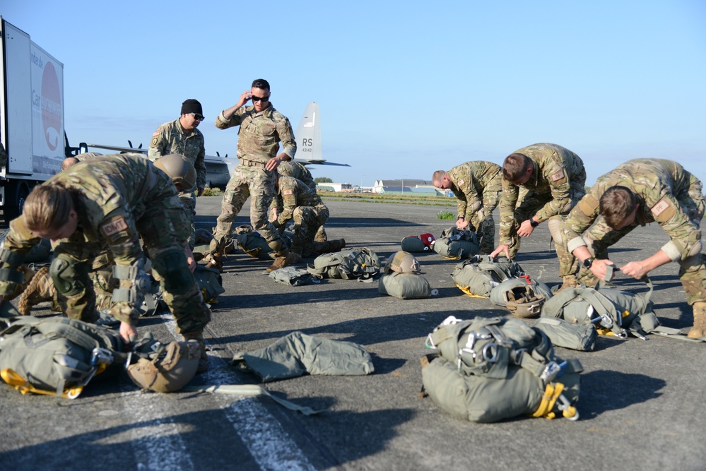 NATO validation air drop zone on SHAPE airfield