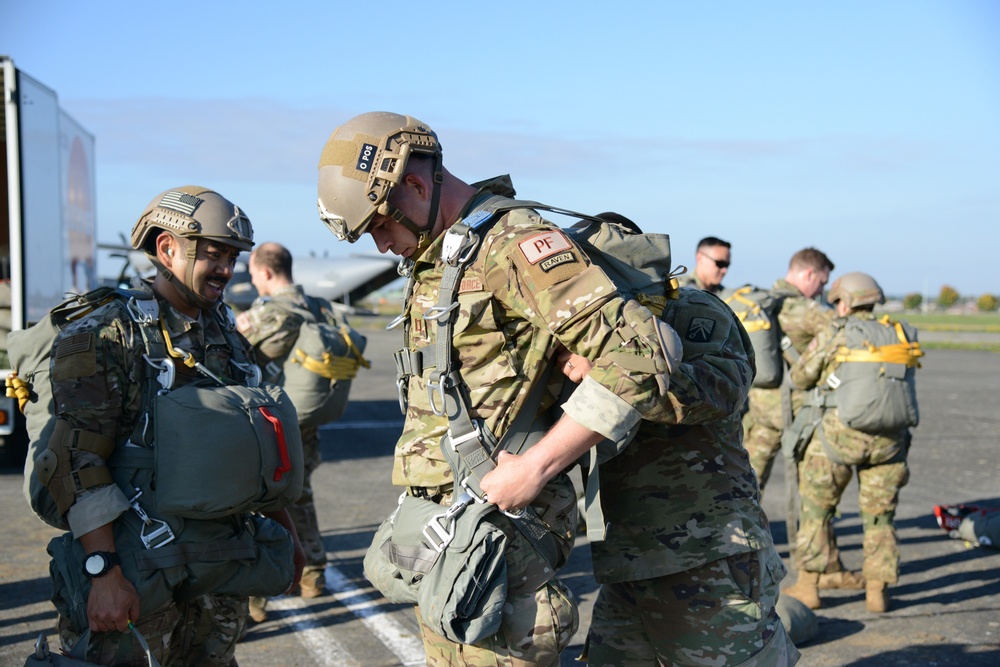 NATO validation air drop zone on SHAPE airfield