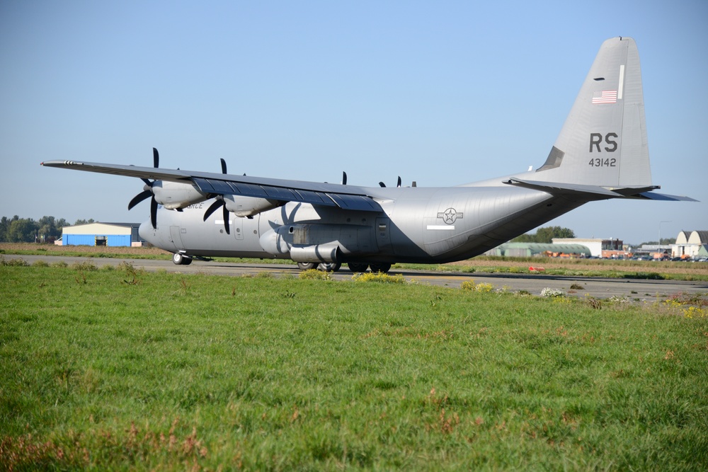 NATO validation air drop zone on SHAPE airfield