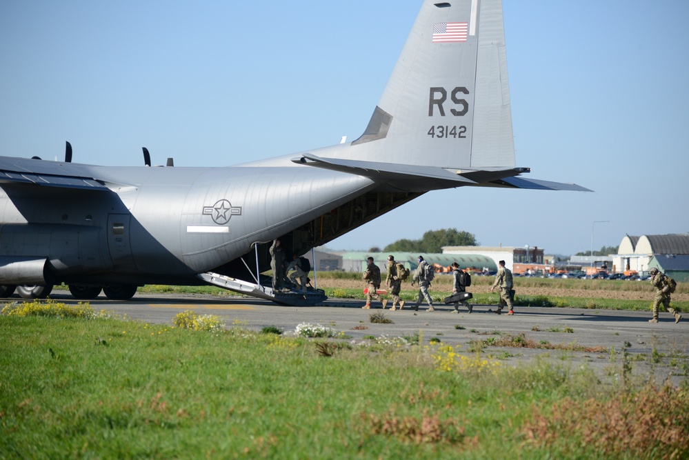 NATO validation air drop zone on SHAPE airfield