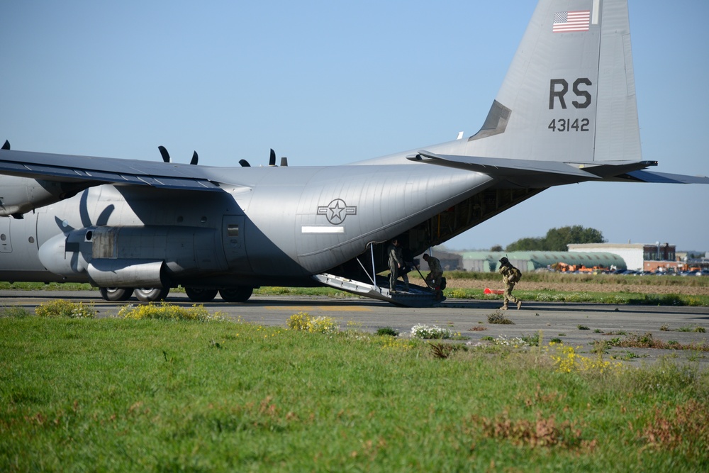 NATO validation air drop zone on SHAPE airfield