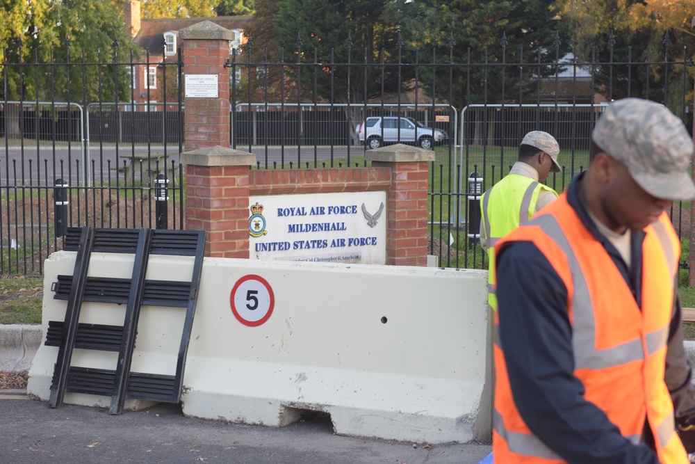 RAF Mildenhall Gate 6 construction