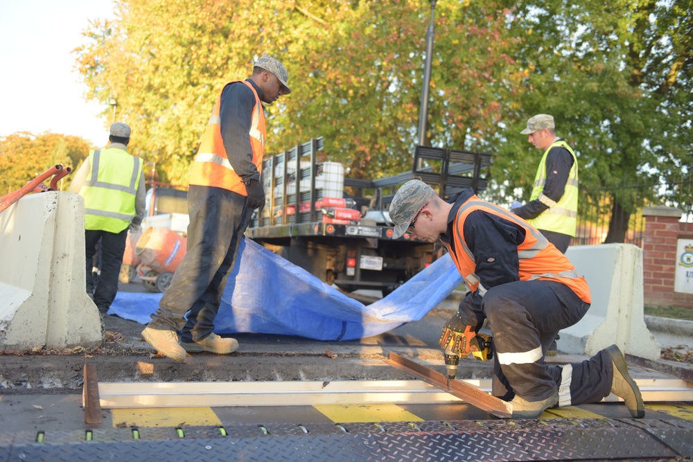 RAF Mildenhall Gate 6 construction