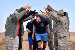 Airmen brave cold weather during half marathon