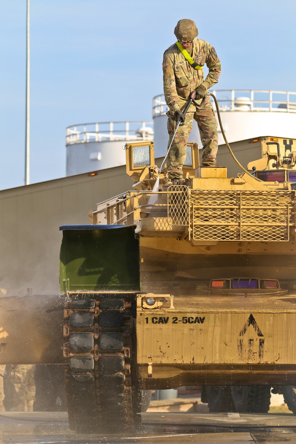 Working At The Car Wash: Soldiers Prepare Vehicles For International Travel