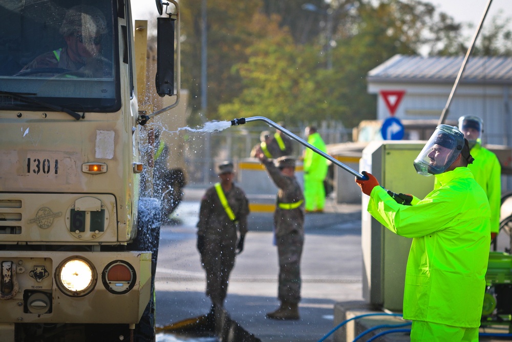 Working' At The Car Wash: Soldiers Prepare Vehicles For International Travel