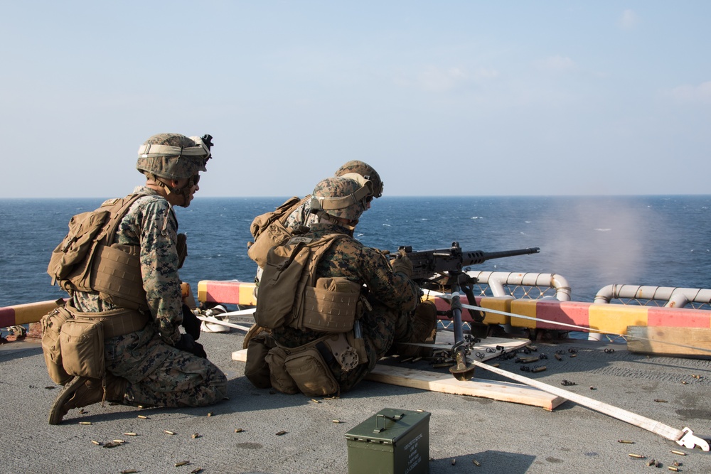 DVIDS - Images - Weapons Company Marines fire machine guns aboard the ...