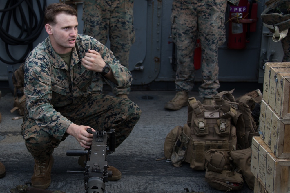 DVIDS - Images - Weapons Company Marines fire machine guns aboard the ...