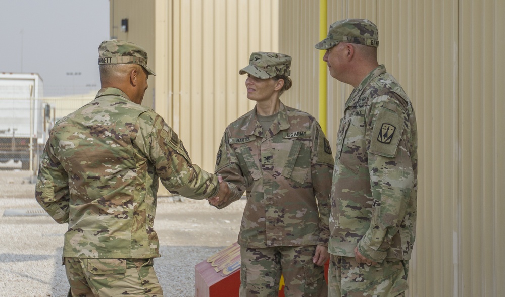 Lt. Gen. Michael X. Garrett, U.S. Army Central commander, visits the 31st Air Defense Artillery Brigade in Qatar