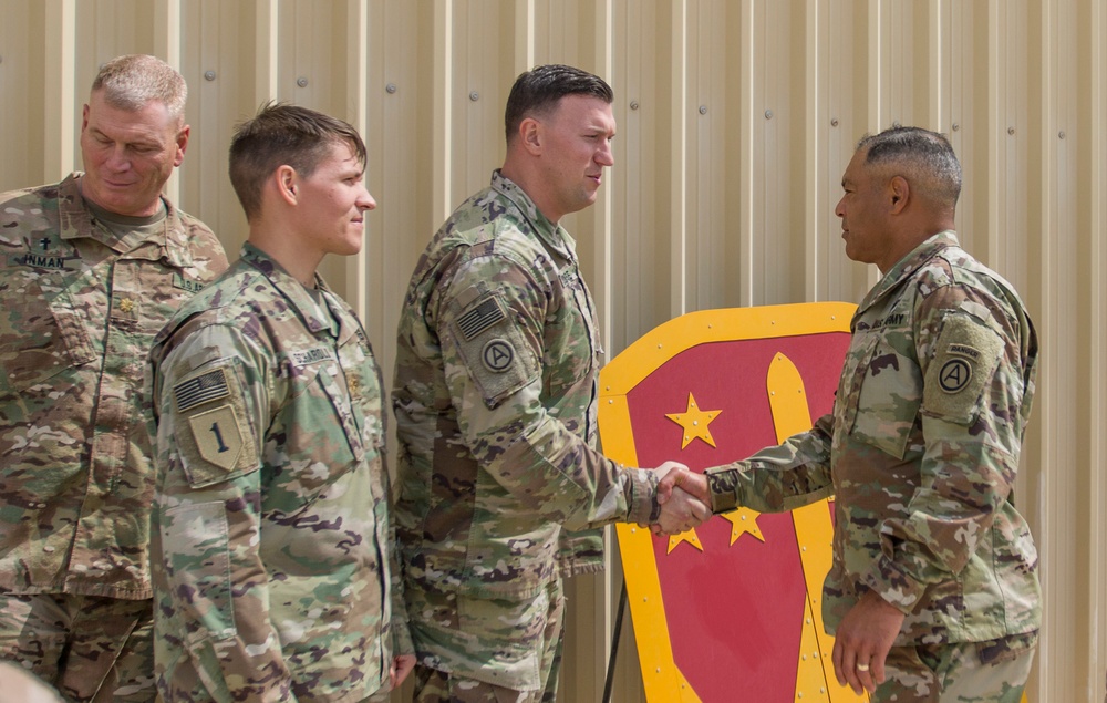 Lt. Gen. Michael X. Garrett, U.S. Army Central commander, visits the 31st Air Defense Artillery Brigade in Qatar